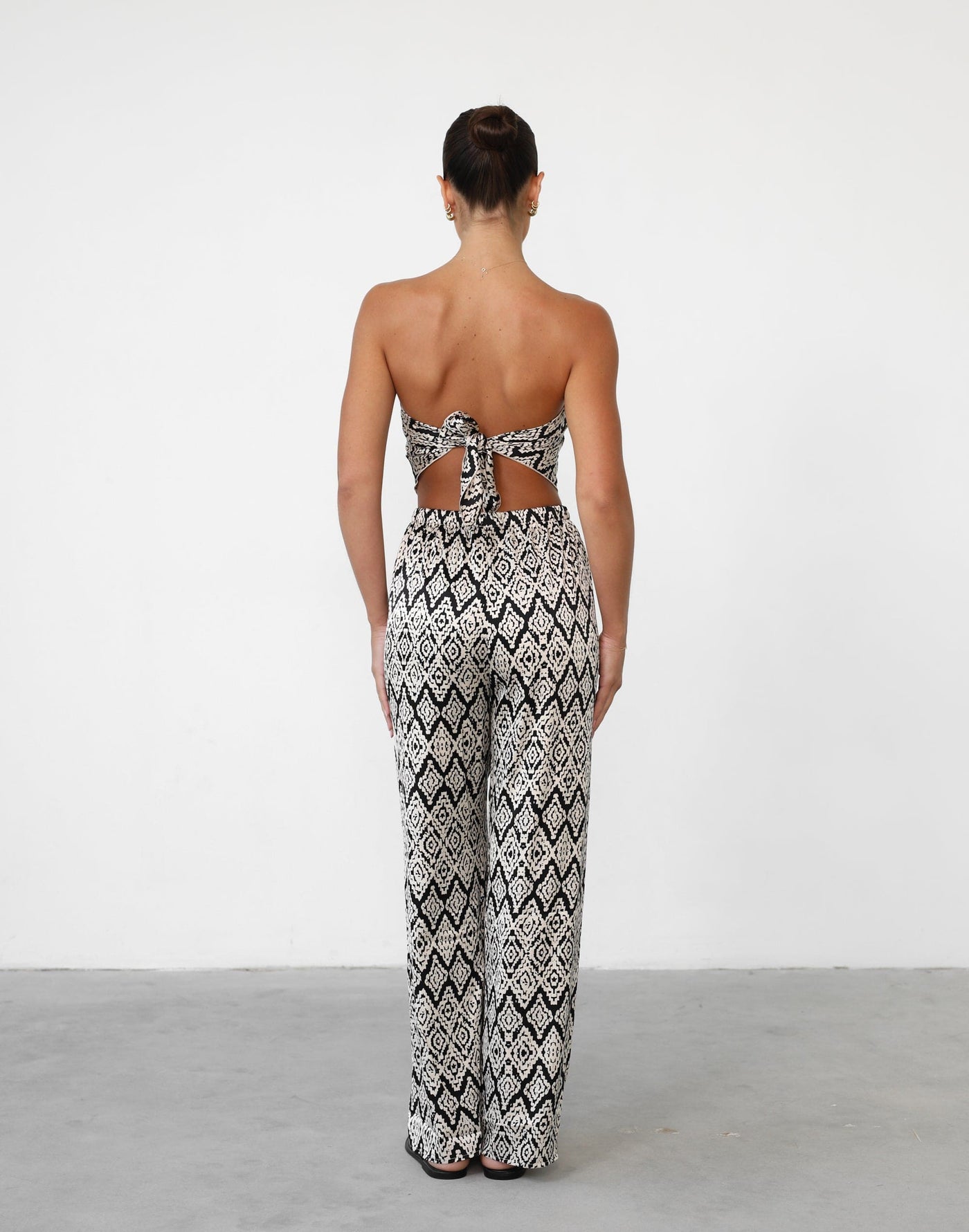 Jahmilla Pants (Beige Print) | High Waisted Printed Pants - Women's Top - Charcoal Clothing