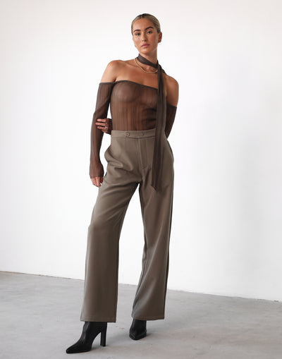 Enfilade Pants (Tea Leaf) - High Waisted Relaxed Pants - Women's Pants - Charcoal Clothing