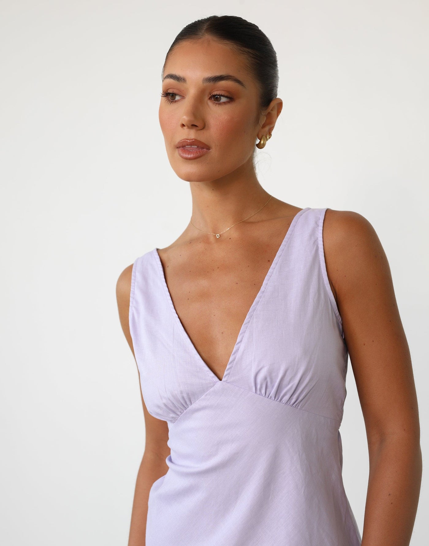 Daydream Mini Dress (Lilac) | V Neck Mini Dress - Women's Dress - Charcoal Clothing