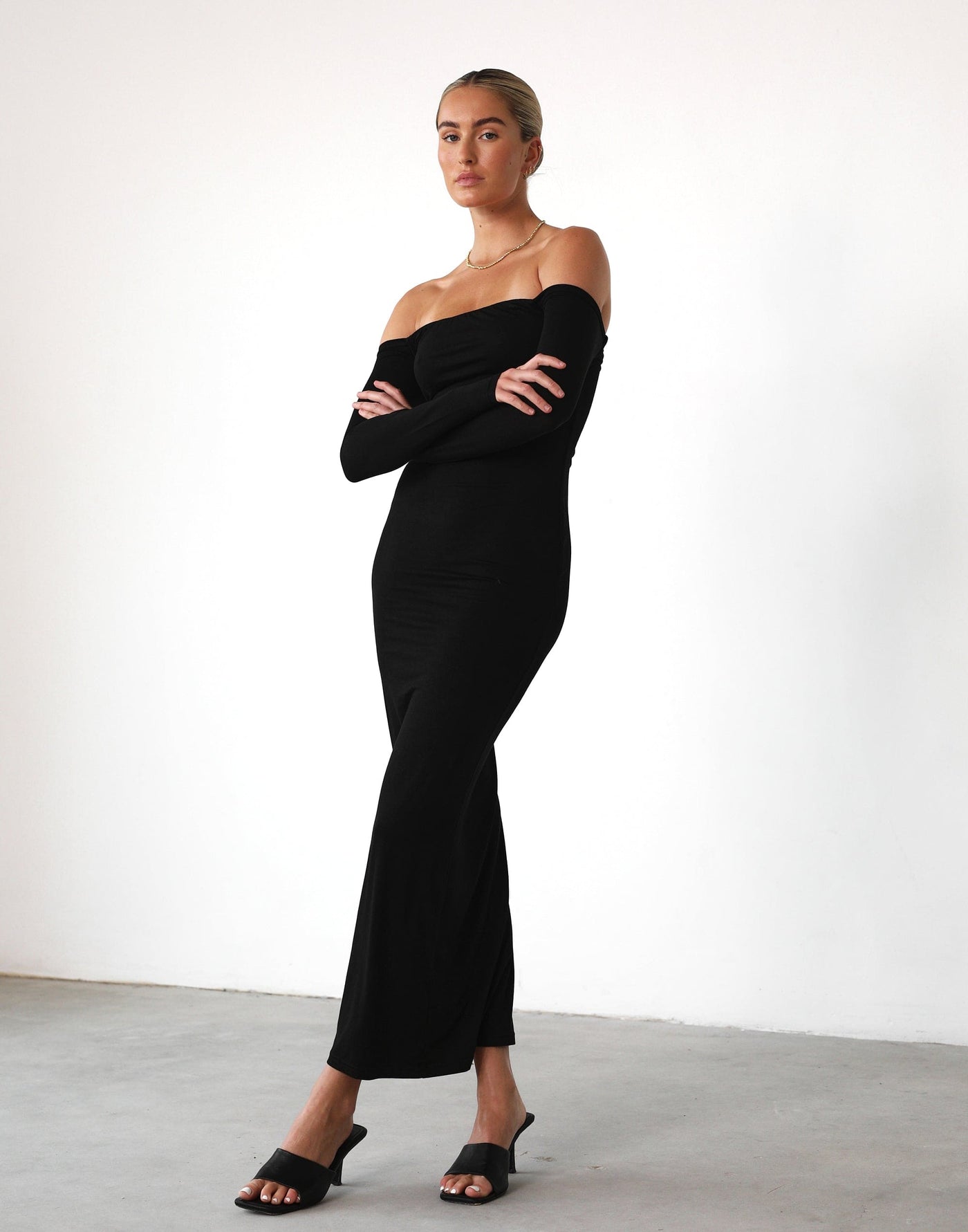 Iris Maxi Dress (Black) - Black Maxi Dress - Women's Dress - Charcoal Clothing