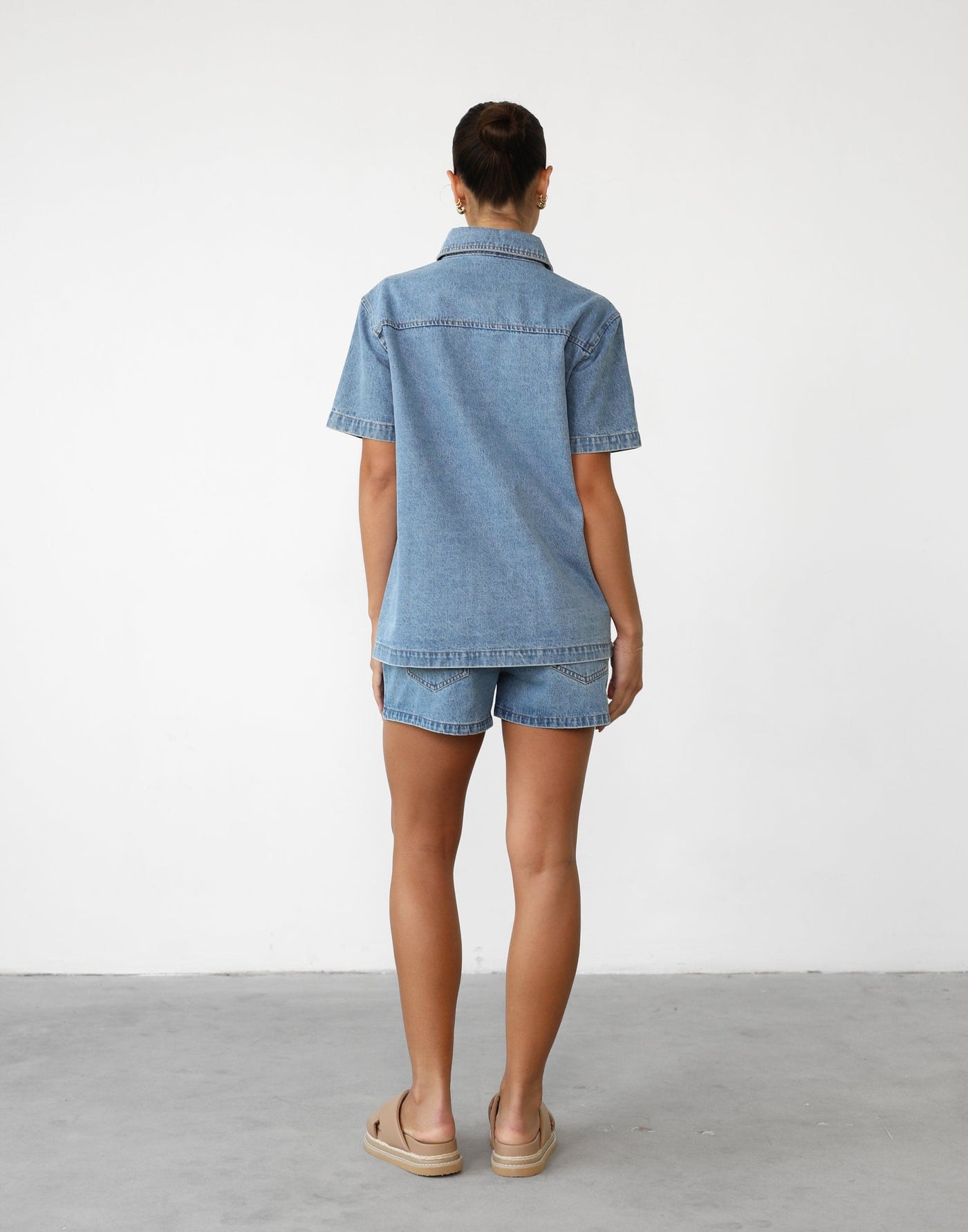 Elizha Shorts (Blue Denim) | Mid Waisted Denim Shorts - Women's Shorts - Charcoal Clothing
