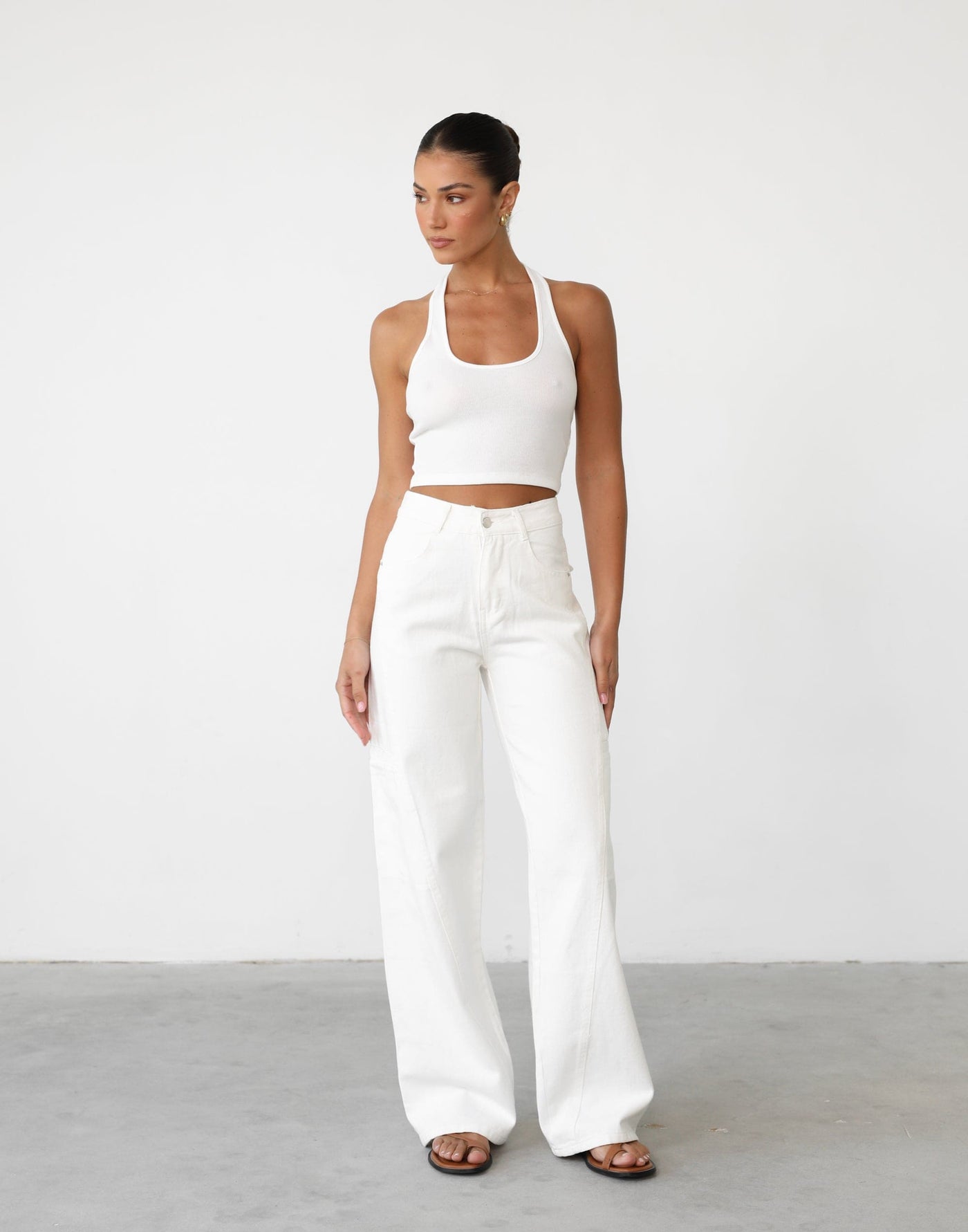 Kasra Jeans (White Denim) | Panelled Denim Jeans - Women's Pants - Charcoal Clothing