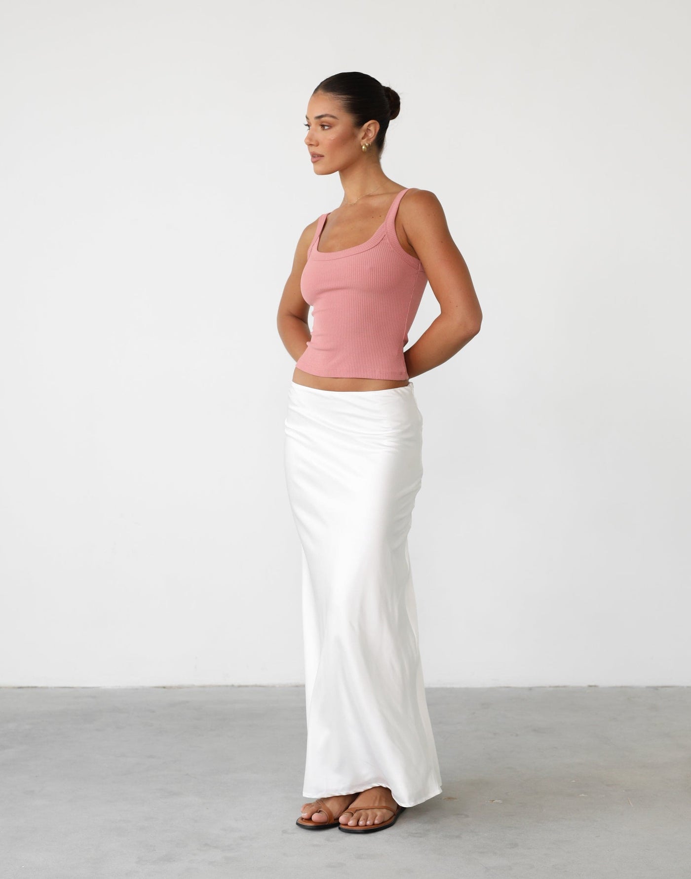 Ravena Maxi Skirt (White) | Low Waisted Maxi Skirt - Women's Skirt - Charcoal Clothing