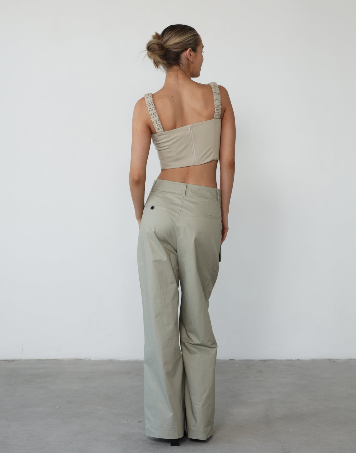 Midsummer Crop Top (Beige) - Beige crop top - Women's Top - Charcoal Clothing