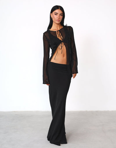 Devon Maxi Skirt (Black) - By Lioness - Women's Skirt - Charcoal Clothing