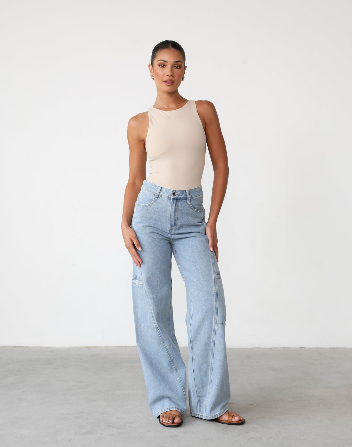 Kasra Jeans (Blue Denim) | Panelled Denim Jeans - Women's Pants - Charcoal Clothing