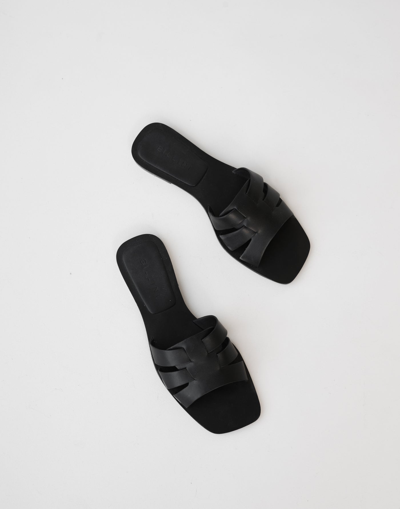 Ferna Slides (Black) By Billini Cutout Strap Slides CHARCOAL