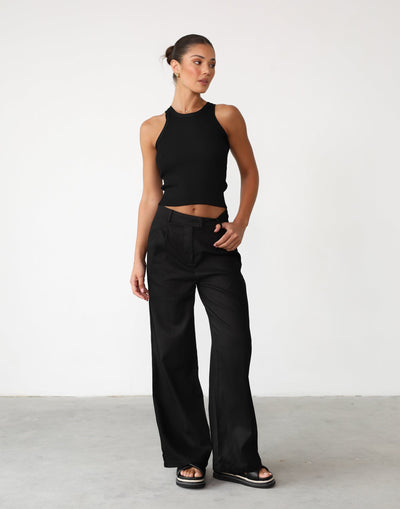 Kahlil Pants (Black) | Wide Straight Leg Pants - Women's Pants - Charcoal Clothing