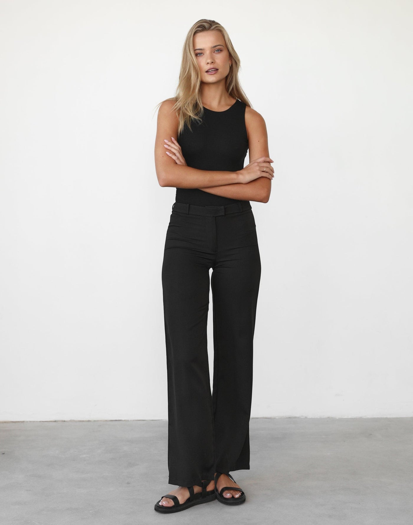 Forget It Bodysuit (Black) - Open Back Sleeveless Bodysuit - Women's Top - Charcoal Clothing