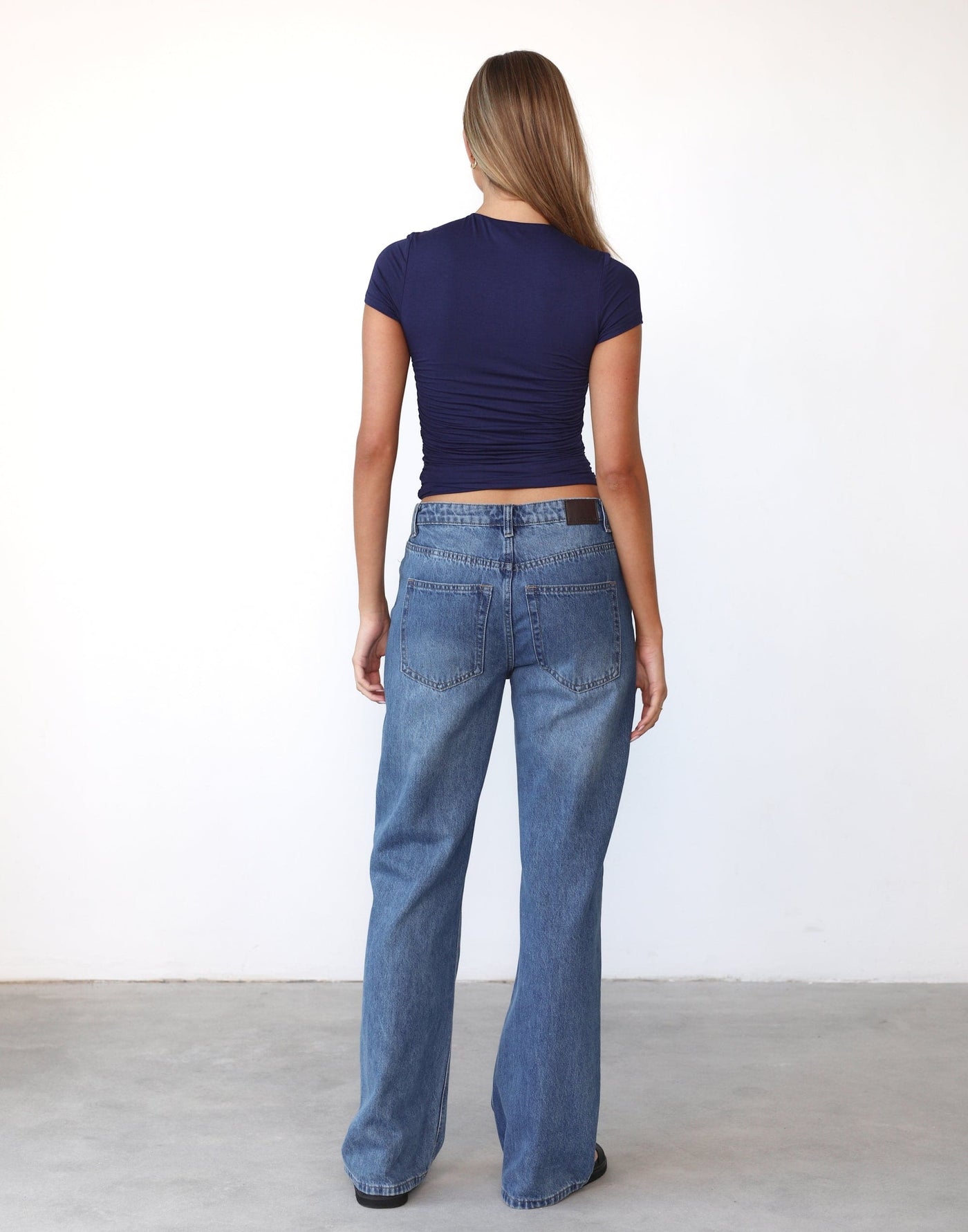 Easton Jeans (Mid Wash) - Mid Wash Denim Low Rise Jeans - Women's Pants - Charcoal Clothing