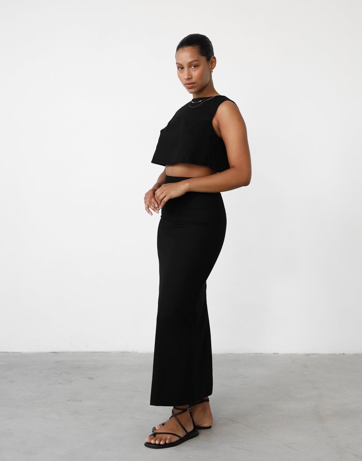 Sincerity Linen Top (Black) - Open Back Top - Women's Top - Charcoal Clothing