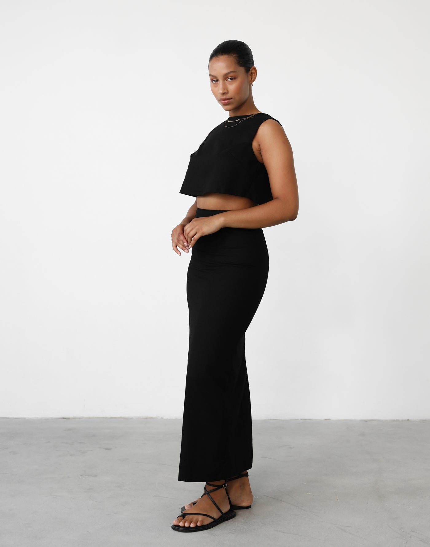 Sincerity Linen Maxi Skirt (Black) - Black Linen Maxi Skirt - Women's Skirt - Charcoal Clothing