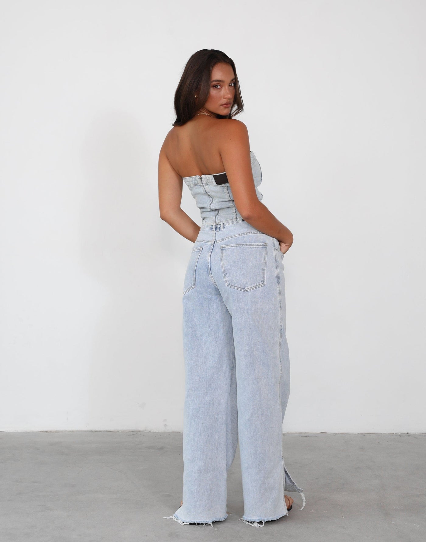 Tommy Jeans (Light Vintage) | Charcoal Exclusive - High Waisted Jeans With Slits - Women's Pants - Charcoal Clothing