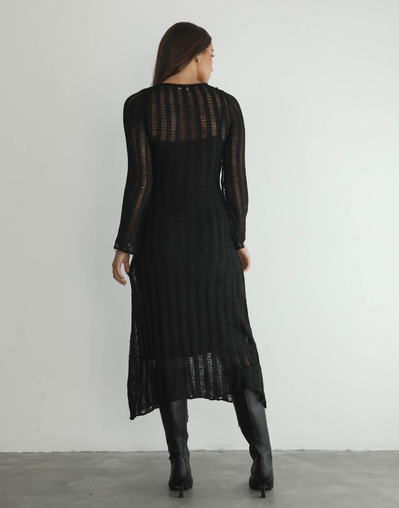 Stasey Maxi Dress (Black) - Long Sleeve Maxi Dress - Women's Dress - Charcoal Clothing