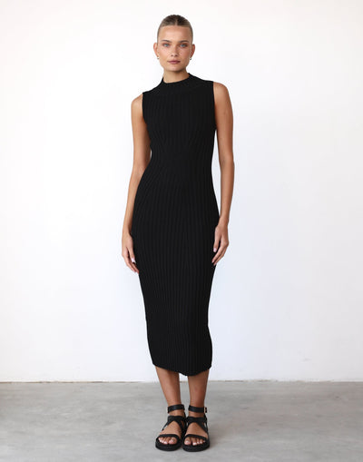 Crosby Maxi Dress (Black) - High Neck Maxi Dress - Women's Dress - Charcoal Clothing