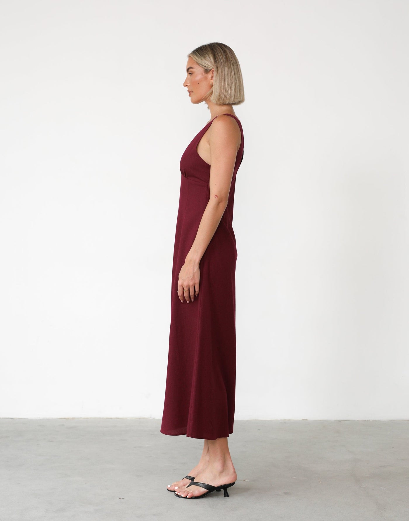 Jesika Maxi Dress (Shiraz) | Charcoal Clothing Exclusive - Linen V Neck Maxi - Women's Dress - Charcoal Clothing