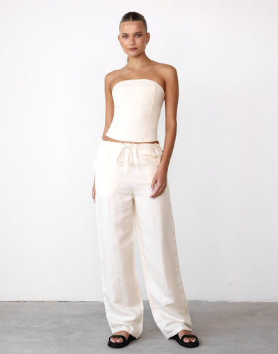 La Palma Pant (Off White) - By Lioness - Relaxed Baggy Drawstring Pant - Women's Pants - Charcoal Clothing