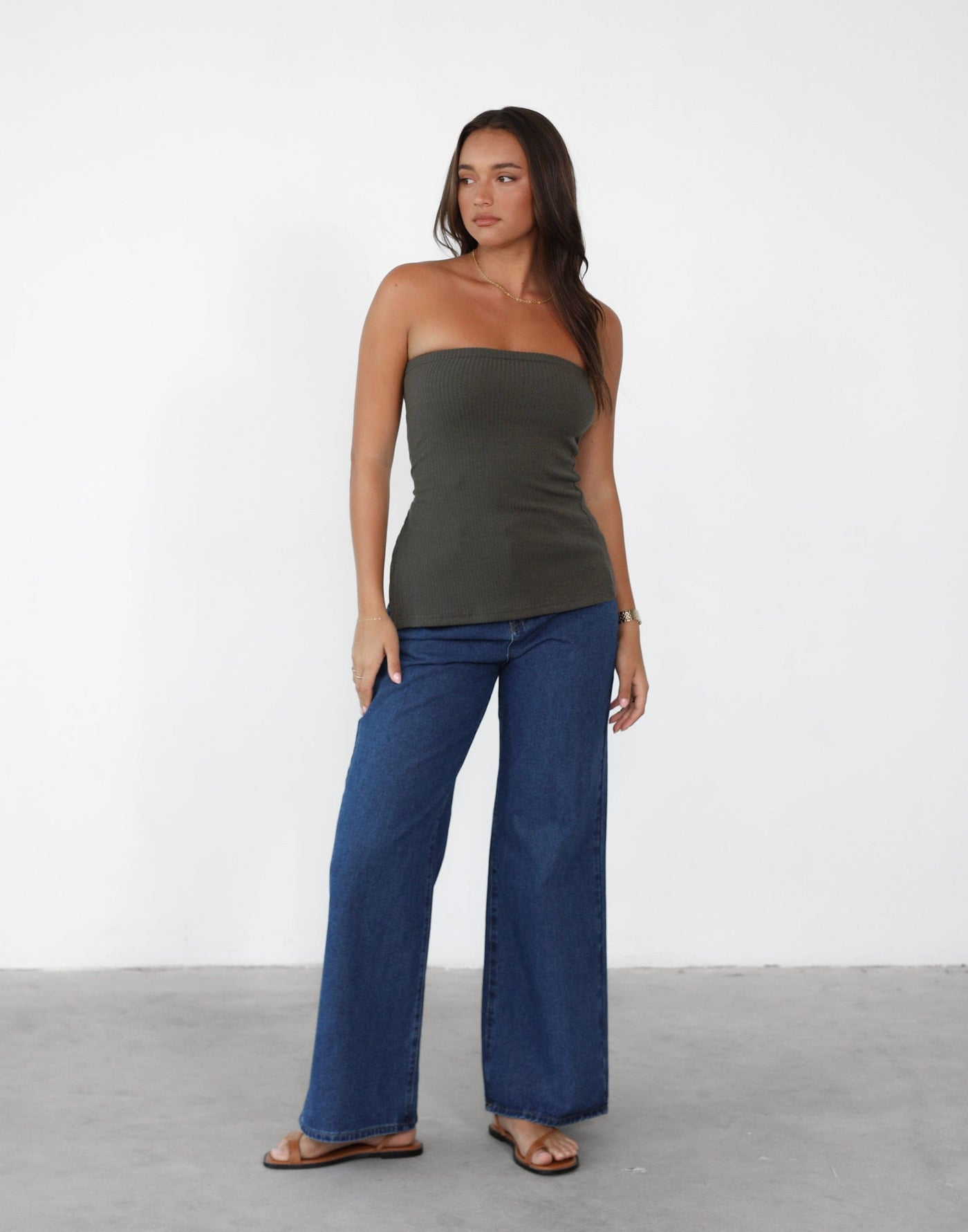 Tinah Jeans (Indigo) | High Waisted Straight Leg Jeans - Women's Pants - Charcoal Clothing