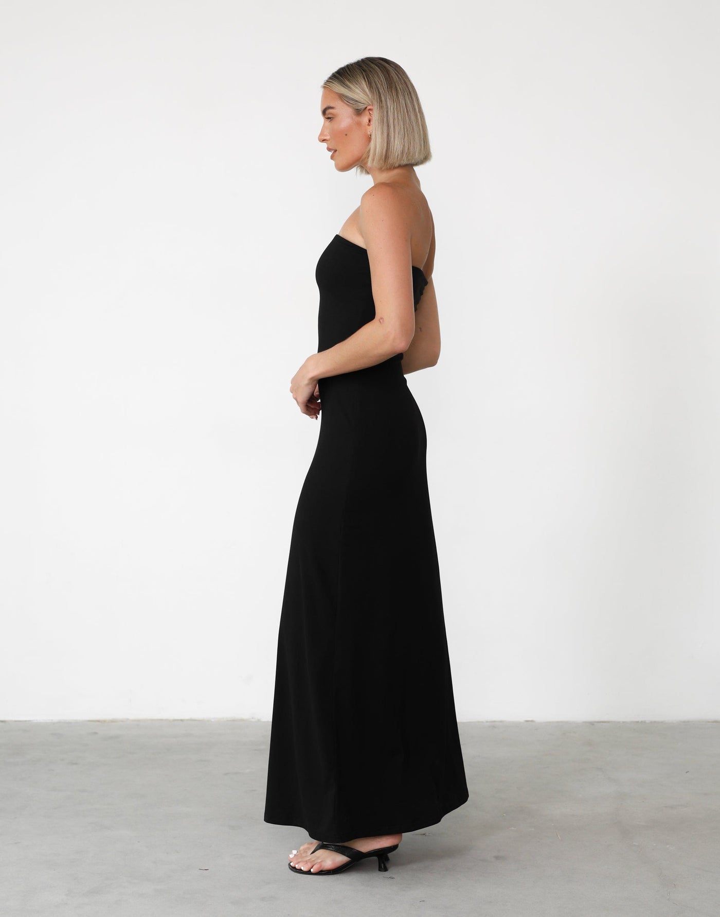 Ada Maxi Dress (Black) | Charcoal Clothing Exclusive - Jersey Strapless Maxi - Women's Dress - Charcoal Clothing