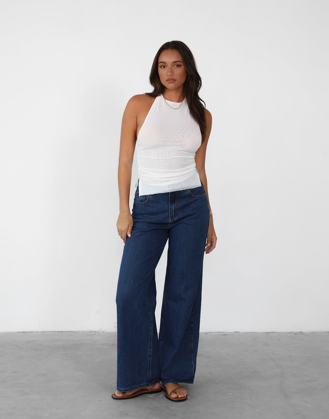 Tinah Jeans (Indigo) | High Waisted Straight Leg Jeans - Women's Pants - Charcoal Clothing