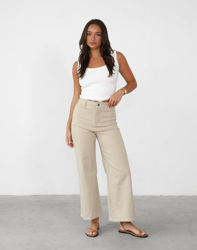 Litianah Jeans (Almond) - High Waisted Jeans - Women's Pants - Charcoal Clothing