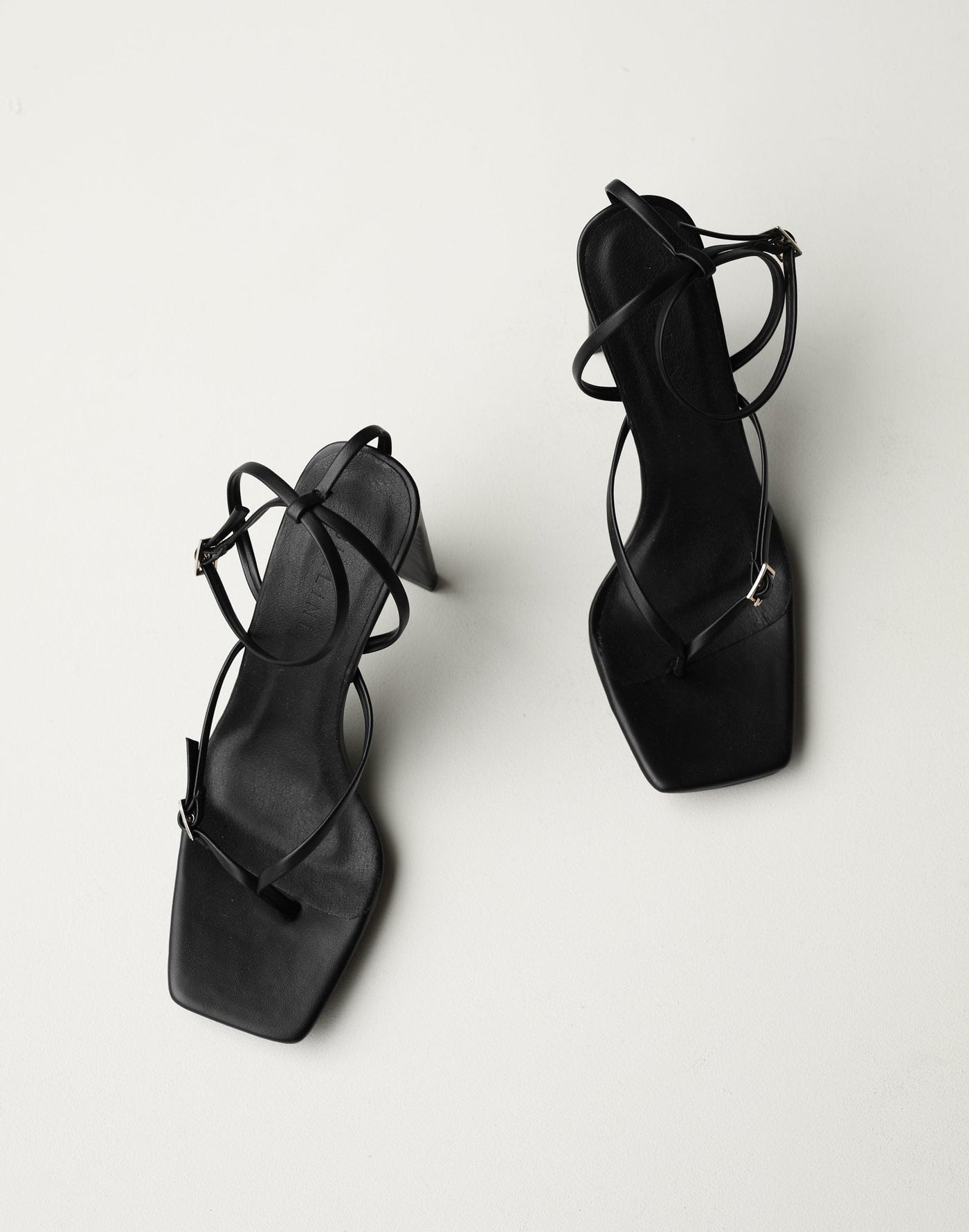 Bria Heels (Black) - By Billini - Strappy Thong Style Heels - Women's Shoes - Charcoal Clothing