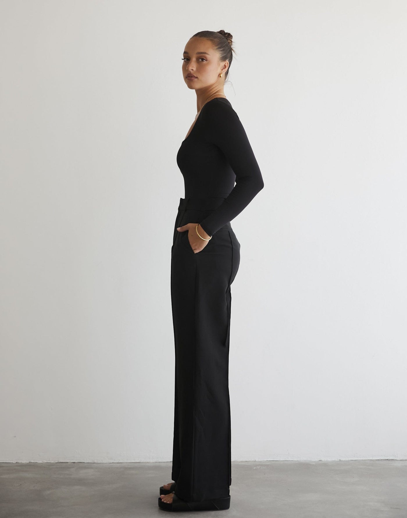Chance Bodysuit (Black) - Long Sleeve Bodysuit - Women's Top - Charcoal Clothing