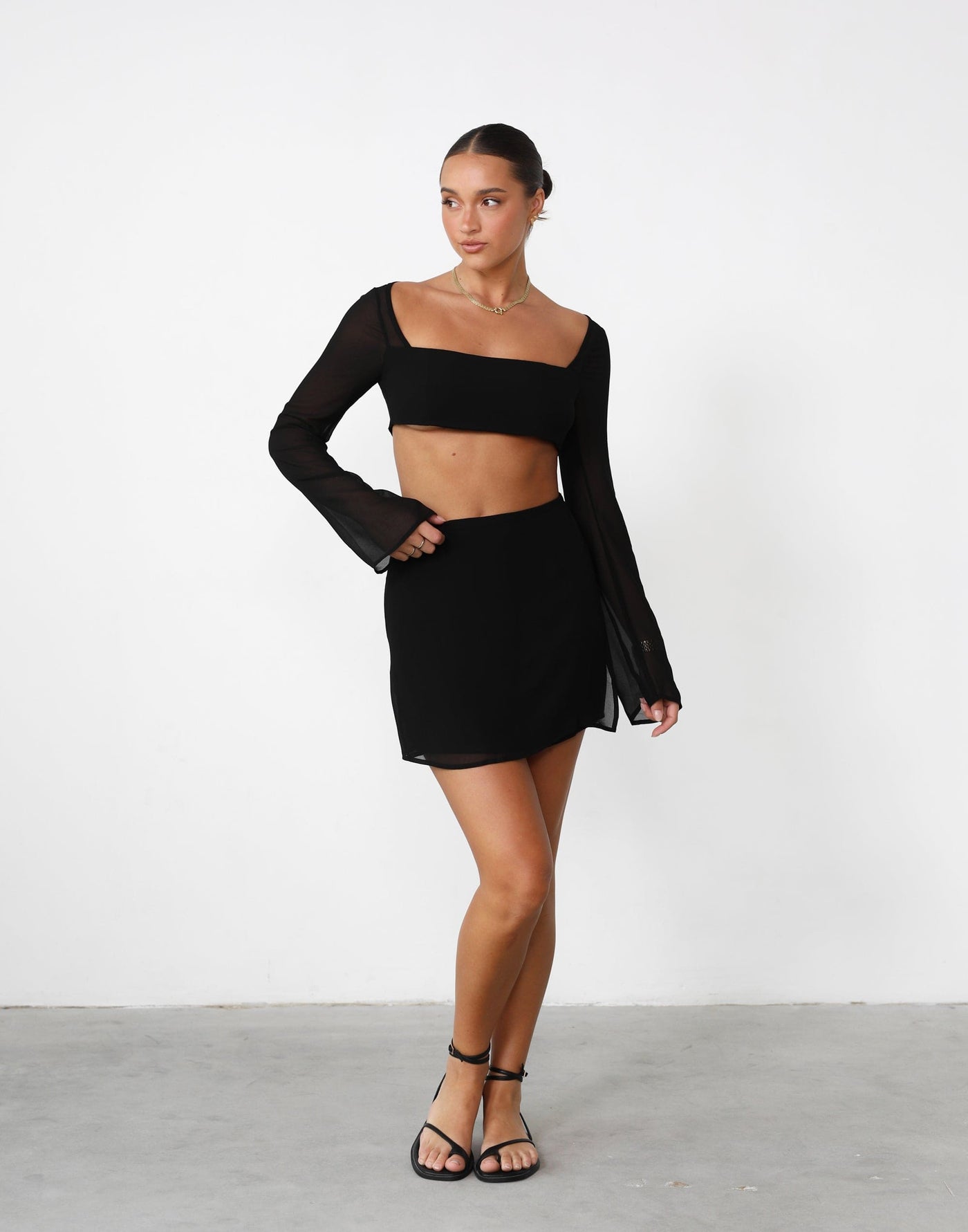 Abby Mini Skirt (Black) - Black High Waisted Mini Skirt - Women's Skirt - Charcoal Clothing