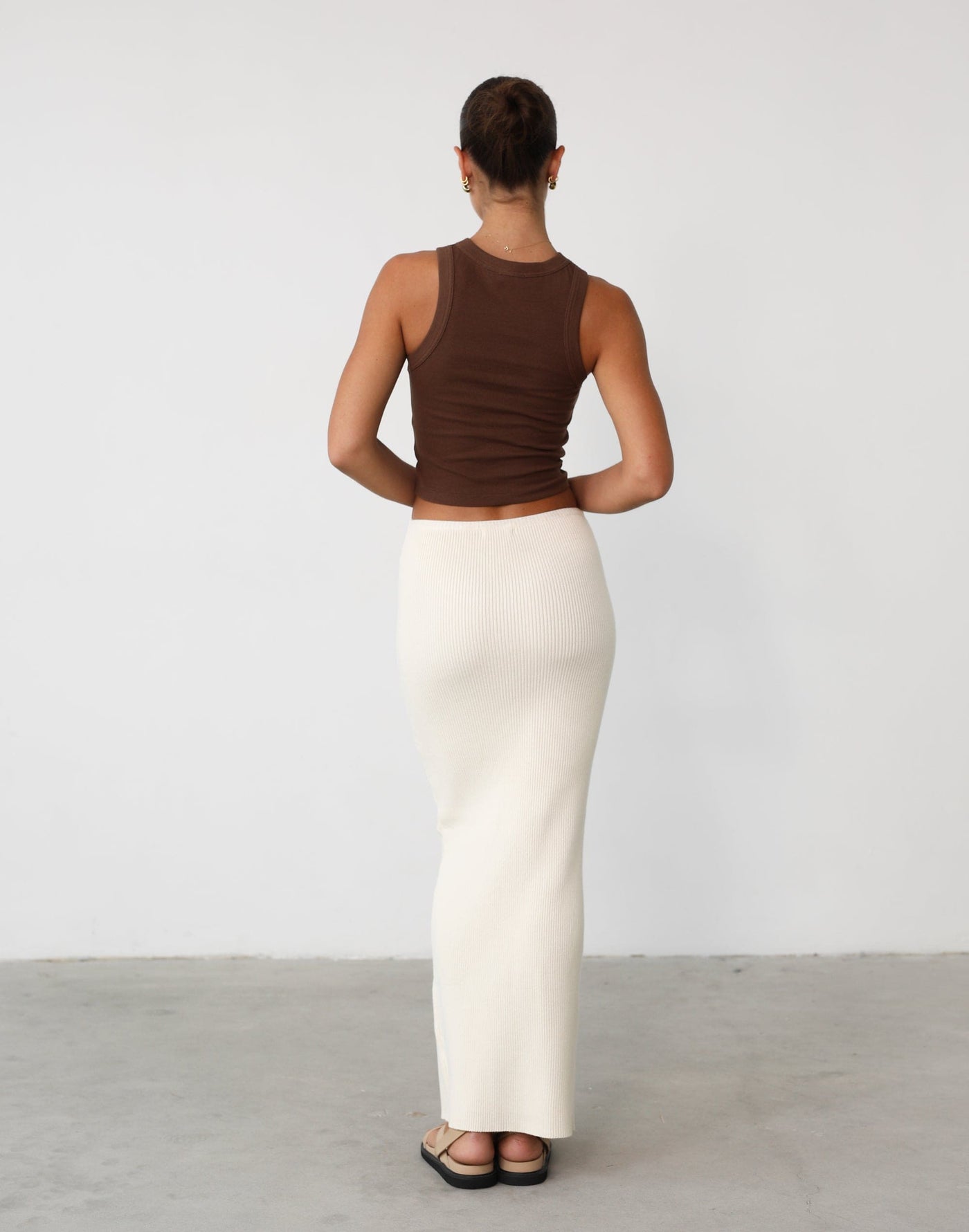 Nate Knit Maxi Skirt (Cream) - Knitted Maxi Skirt - Women's Skirt - Charcoal Clothing