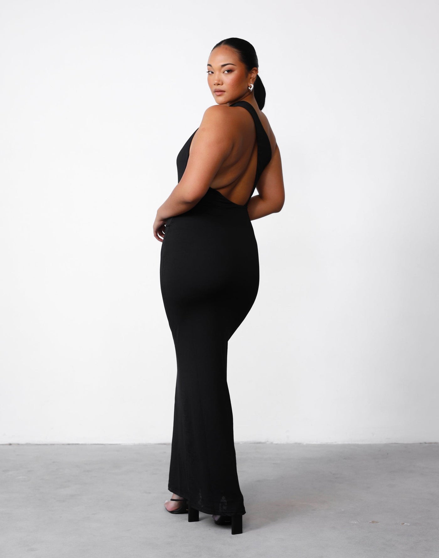 Keira Maxi Dress (Black) | Charcoal Clothing Exclusive - Cut-out Detail Backless Bodycon Dress - Women's Dress - Charcoal Clothing