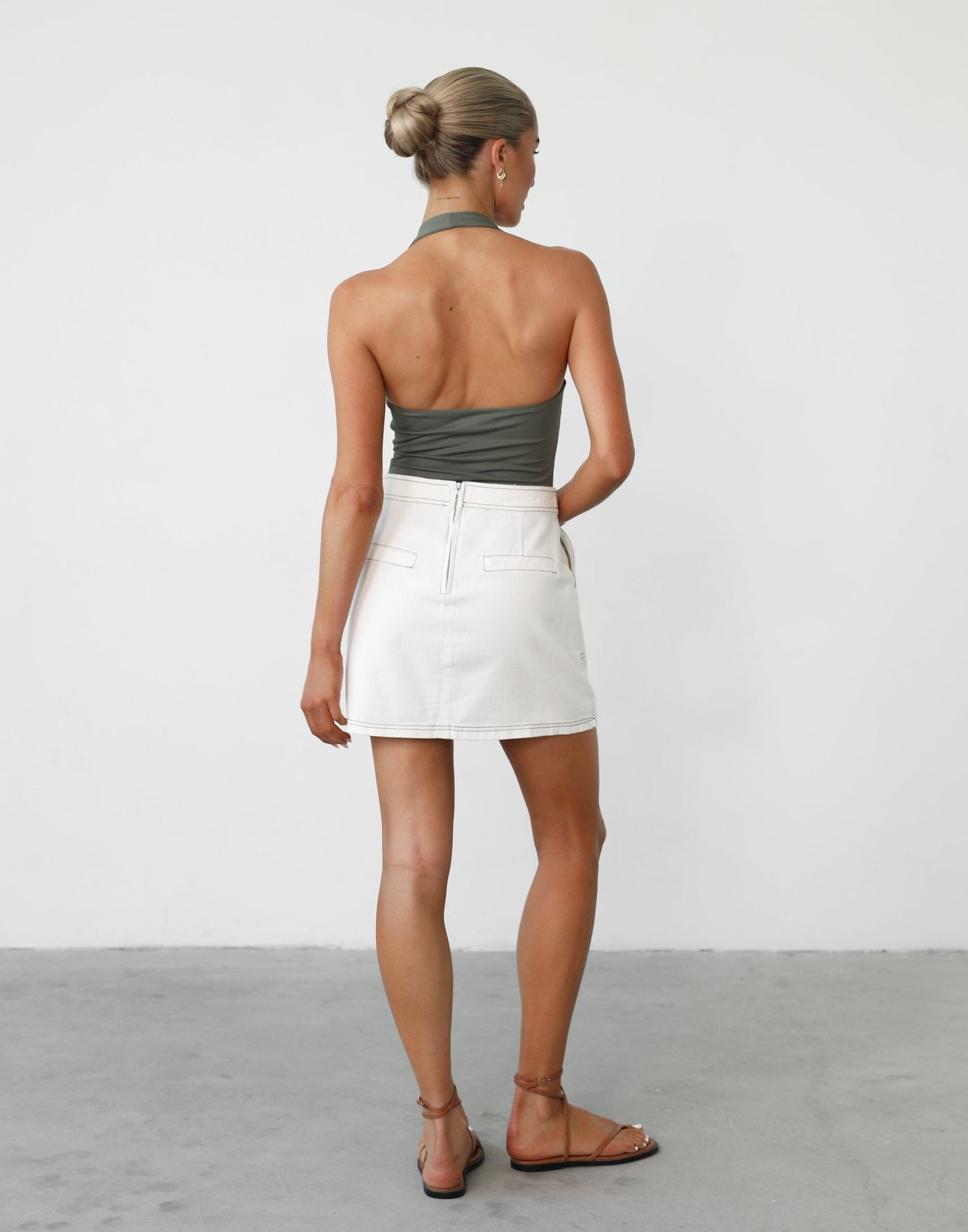 Selma Mini Skirt (White) - Wrap Around Mini Skirt - Women's Skirt - Charcoal Clothing