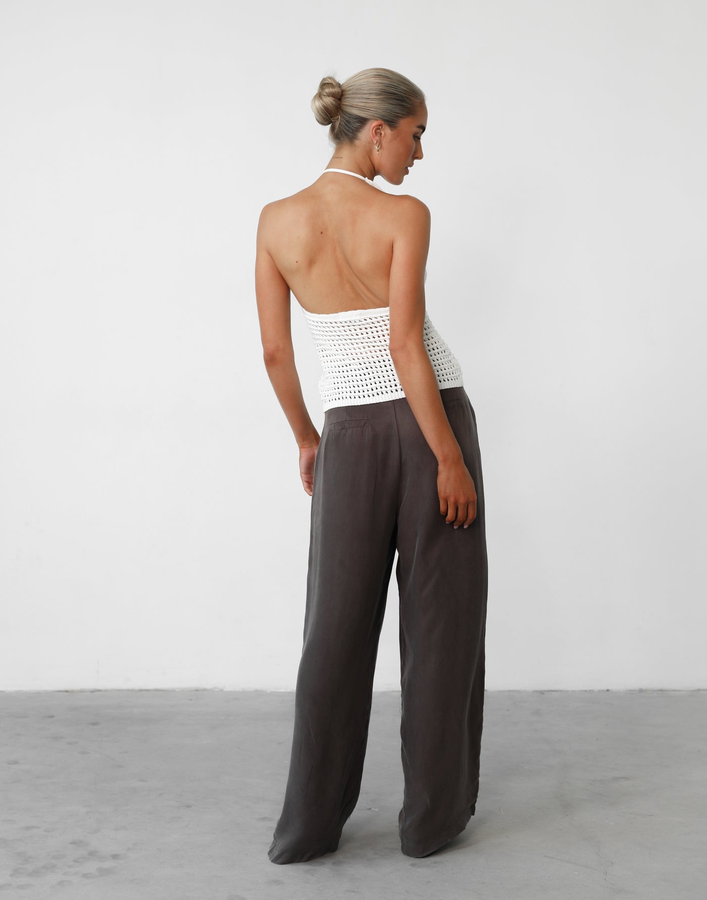 Wild Soul Crochet Top (White) - V-neck Tie-up Top - Women's Top - Charcoal Clothing
