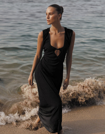 Nakuru Maxi Dress (Black) - Black Maxi Dress - Women's Dress - Charcoal Clothing
