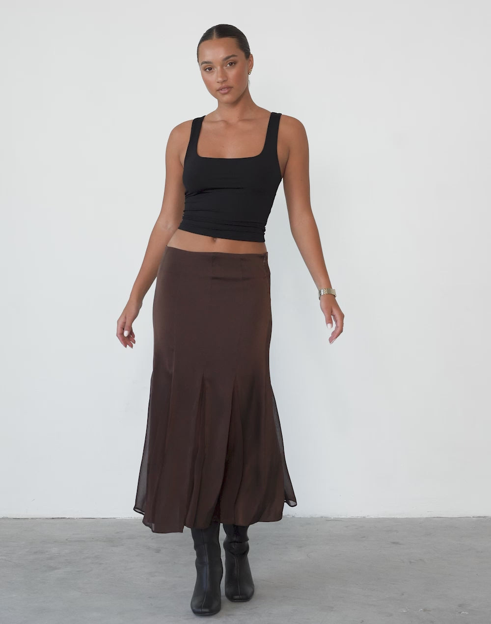 Rose Maxi Skirt (Chocolate) - By Lioness