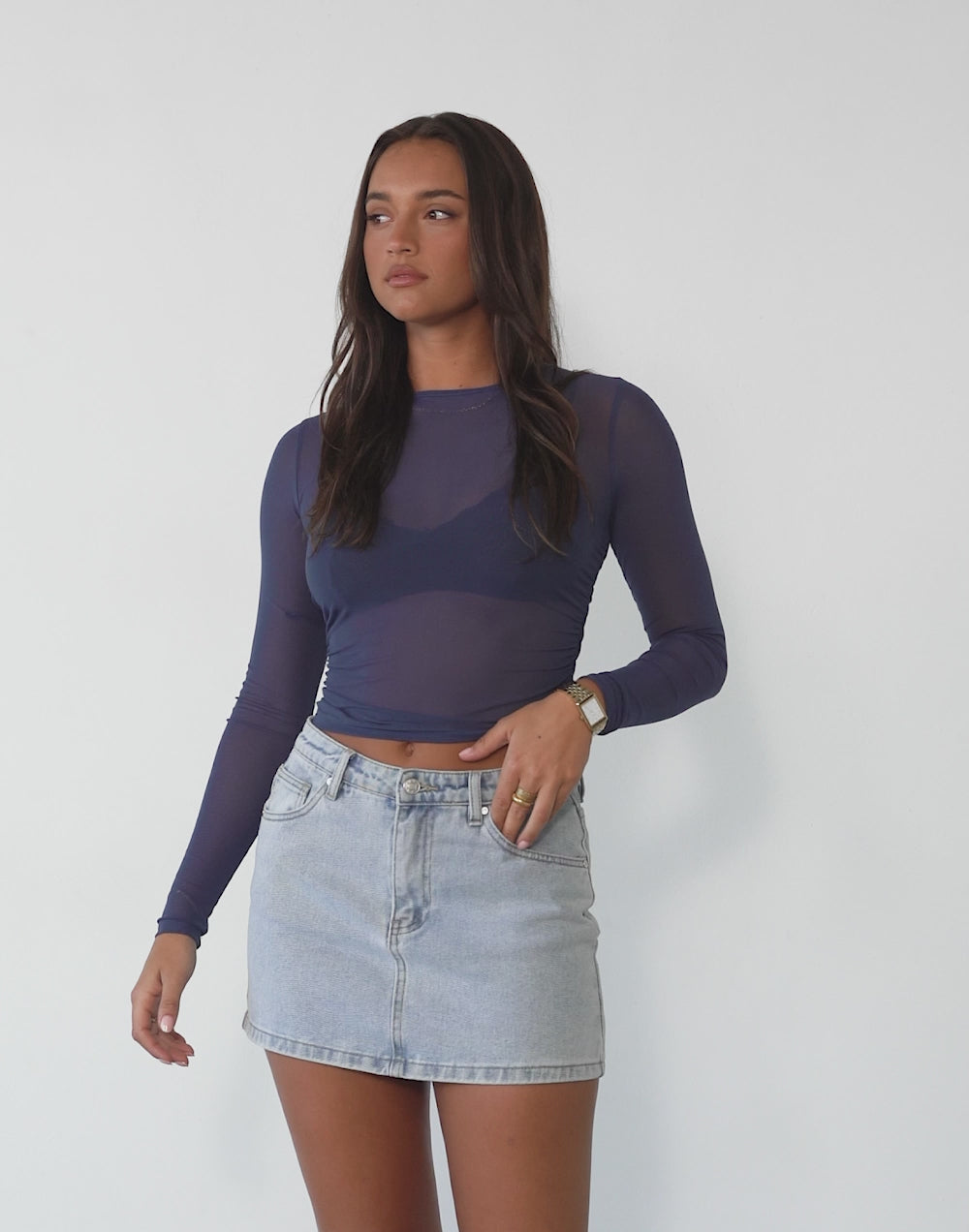 Fusion Long Sleeve Top (Storm Blue)