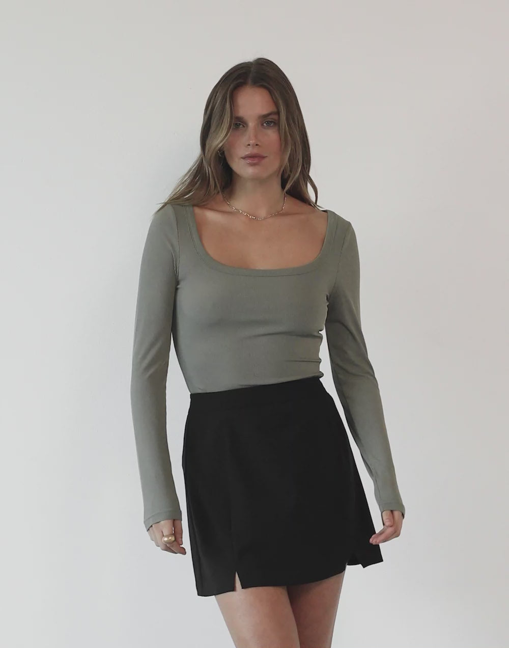 Candice Long Sleeve Top (Olive)