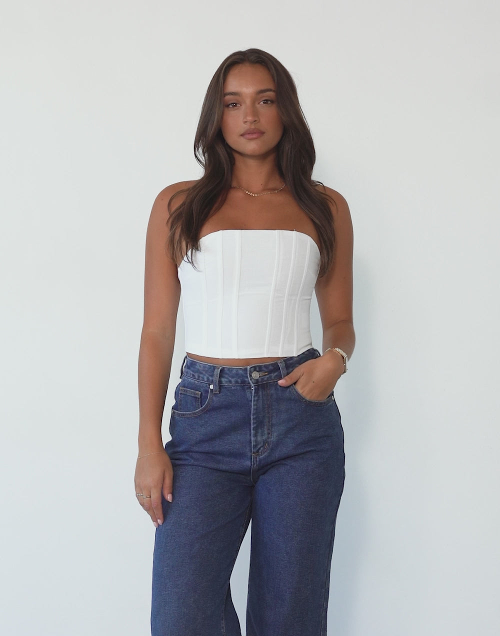 Own The Moment Corset Top (White)