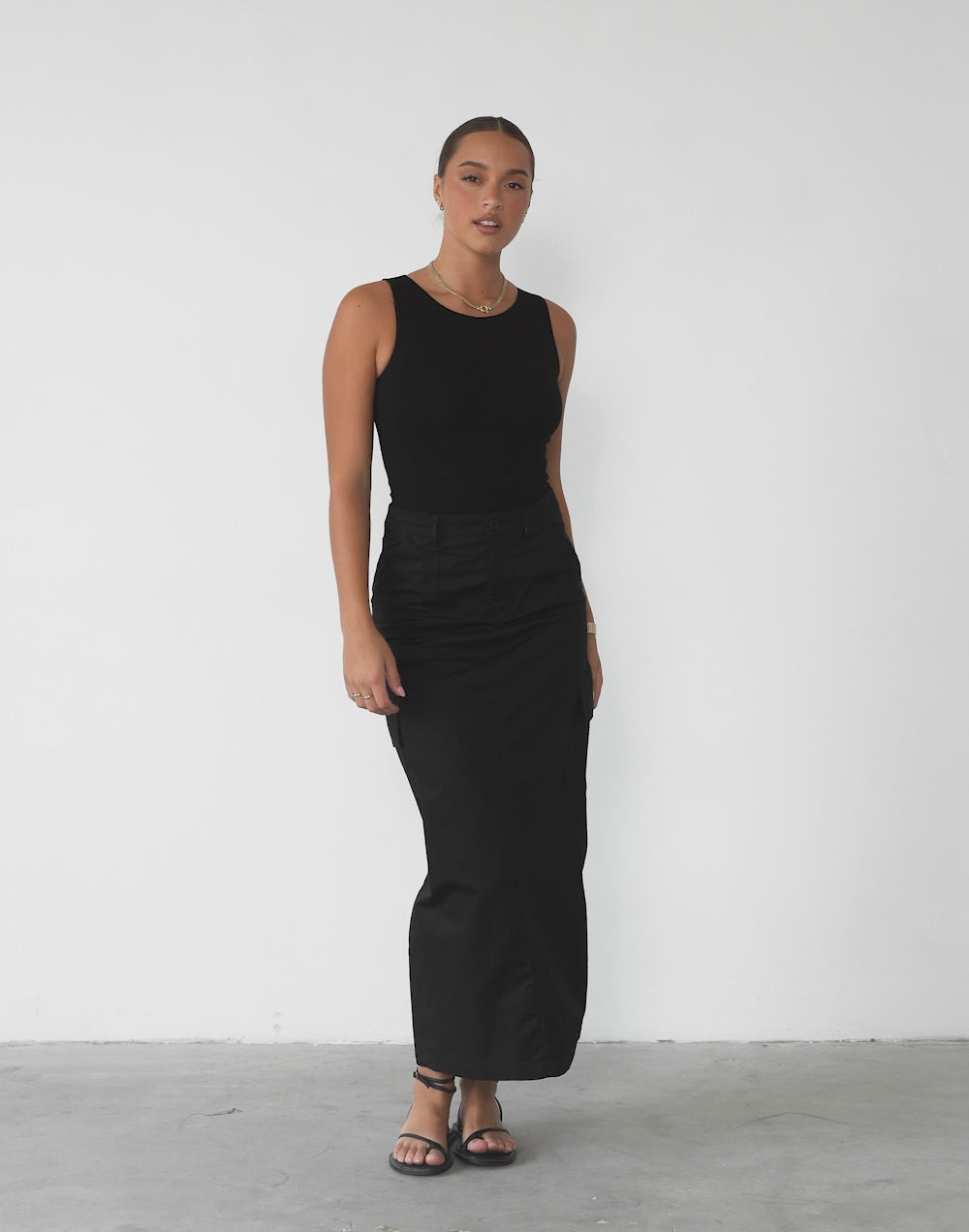 Deena Maxi Skirt (Black)