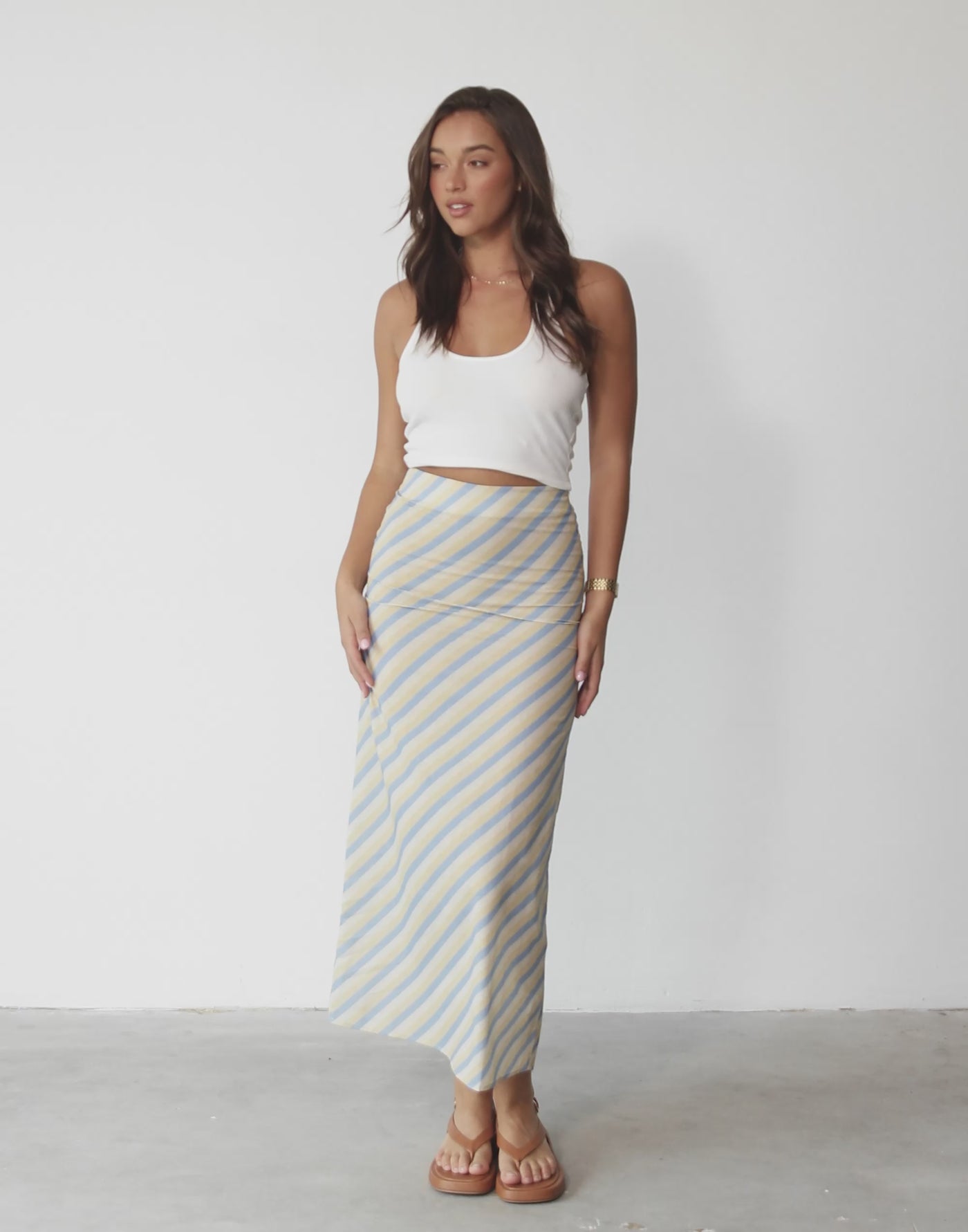 Ella Mae Maxi Skirt (Coastline)