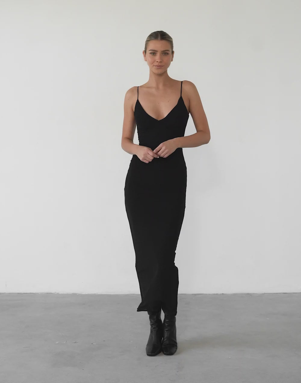 Ricochet Mesh Maxi Dress (Black)