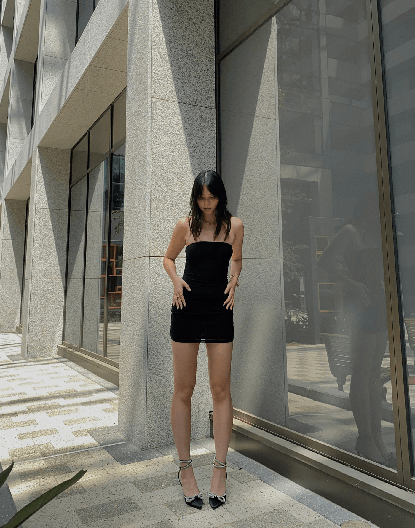 Zia Mini Dress - Black Strapless Mini Dress - Women's Dress - Charcoal Clothing