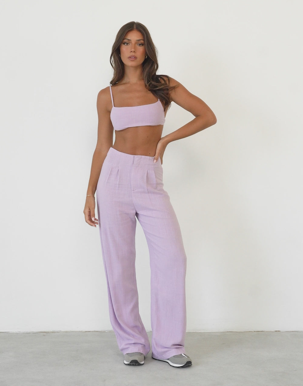 Finley Linen Pants (Lilac)