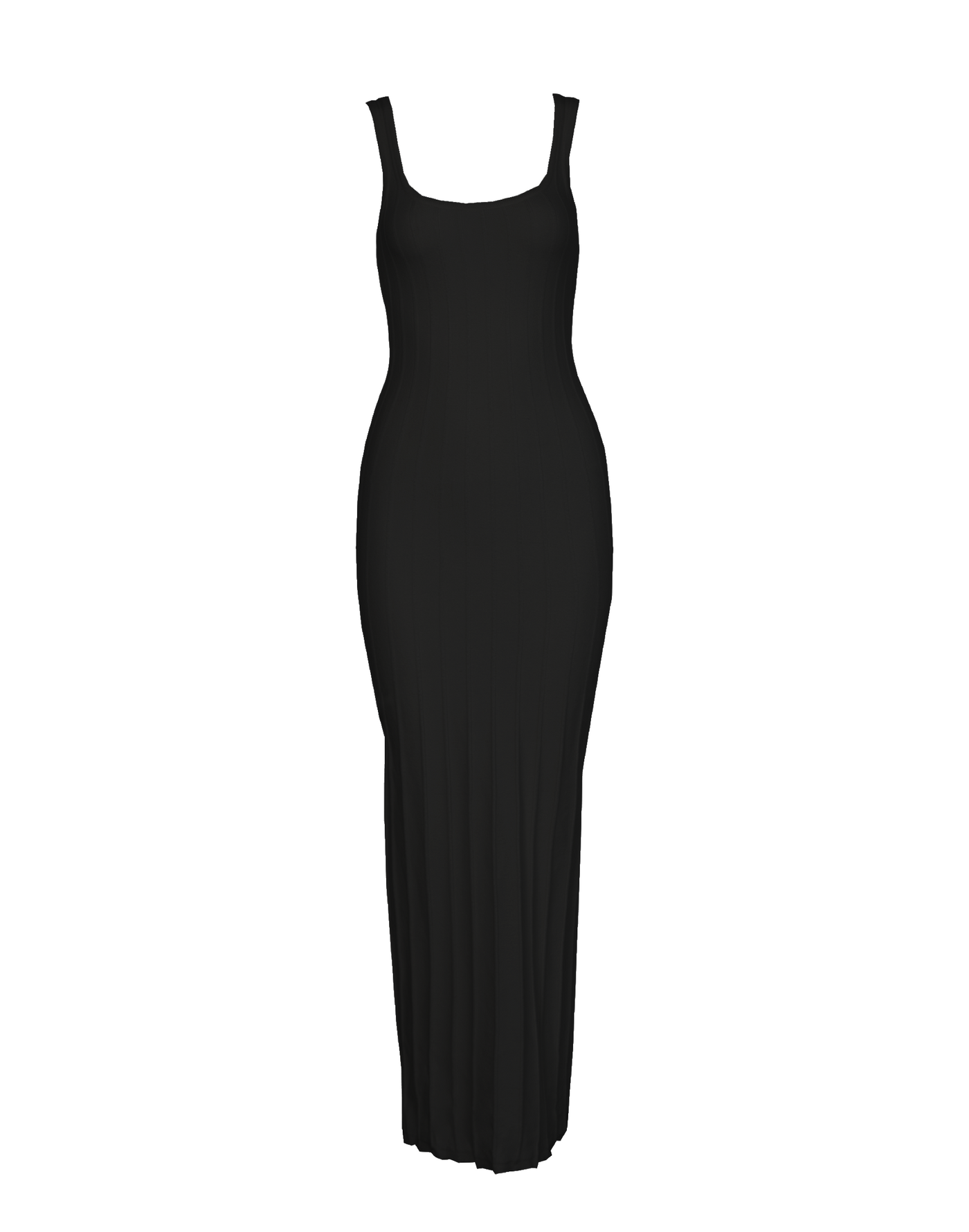 Ephemeral Maxi Dress (Black) - Black Knit Maxi Dress - Women's Dress - Charcoal Clothing