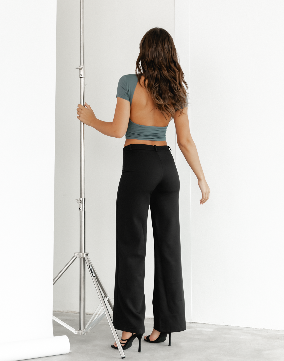 Trouble Backless Top (Teal) - Teal Backless Crop Top - Women's Top - Charcoal Clothing