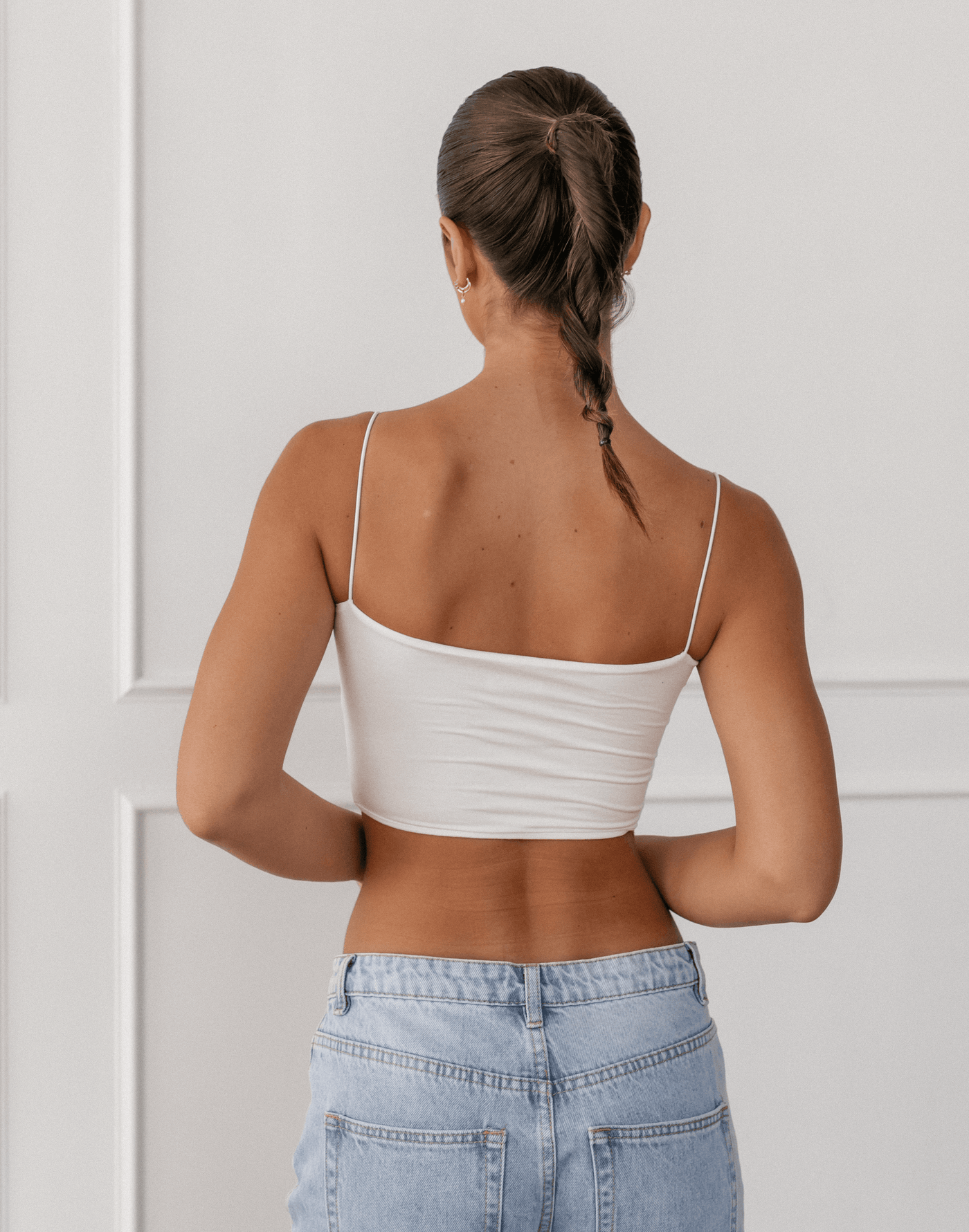 Tammy Crop Top (White) - Basic Crop Top - Women's Top - Charcoal Clothing