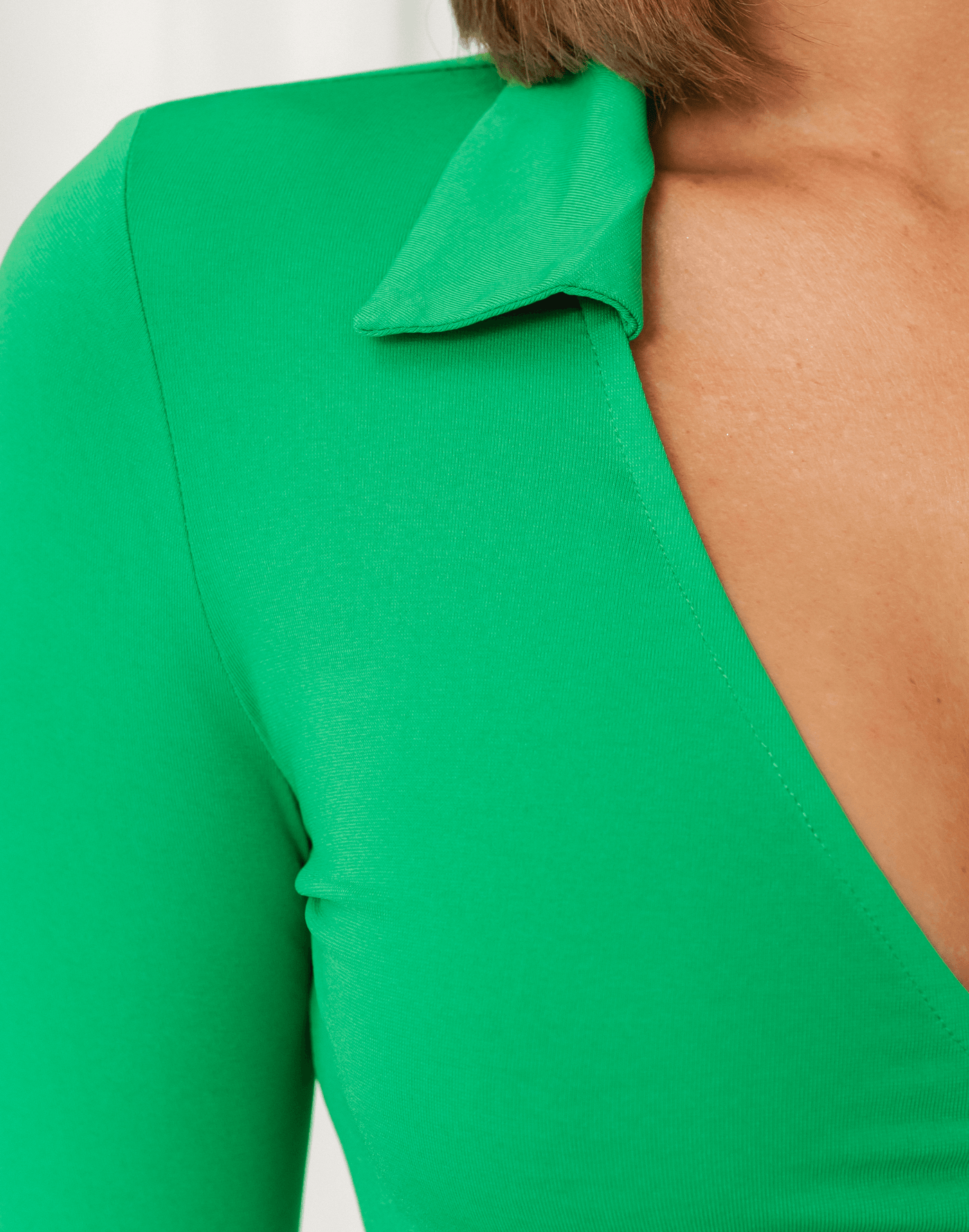 Dhalia Mini Dress (Green) - Green Rouched Wrap Style Mini Dress - Women's Dress - Charcoal Clothing