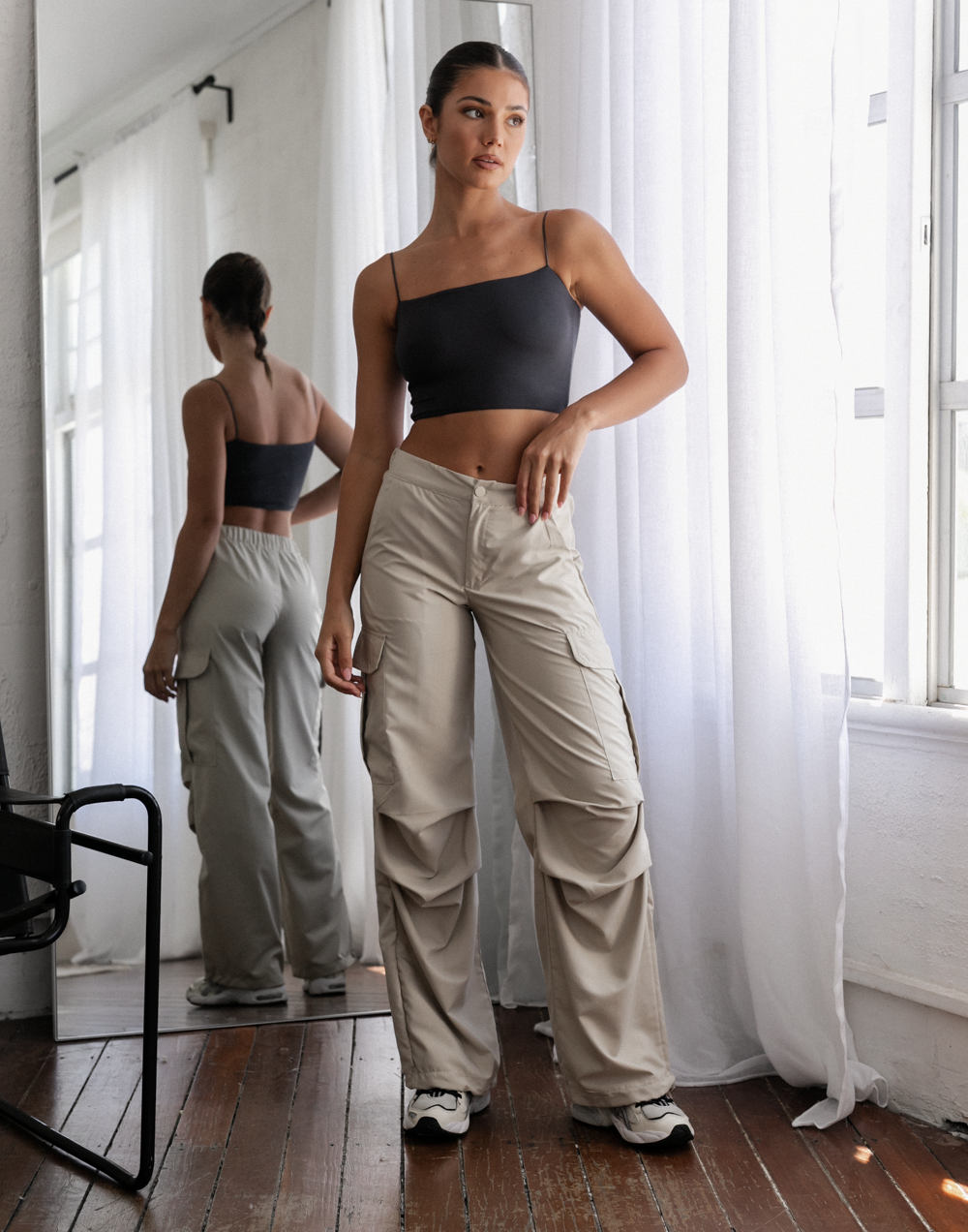 Tammy Crop Top (Charcoal) - Basic Crop Top - Women's Top - Charcoal Clothing