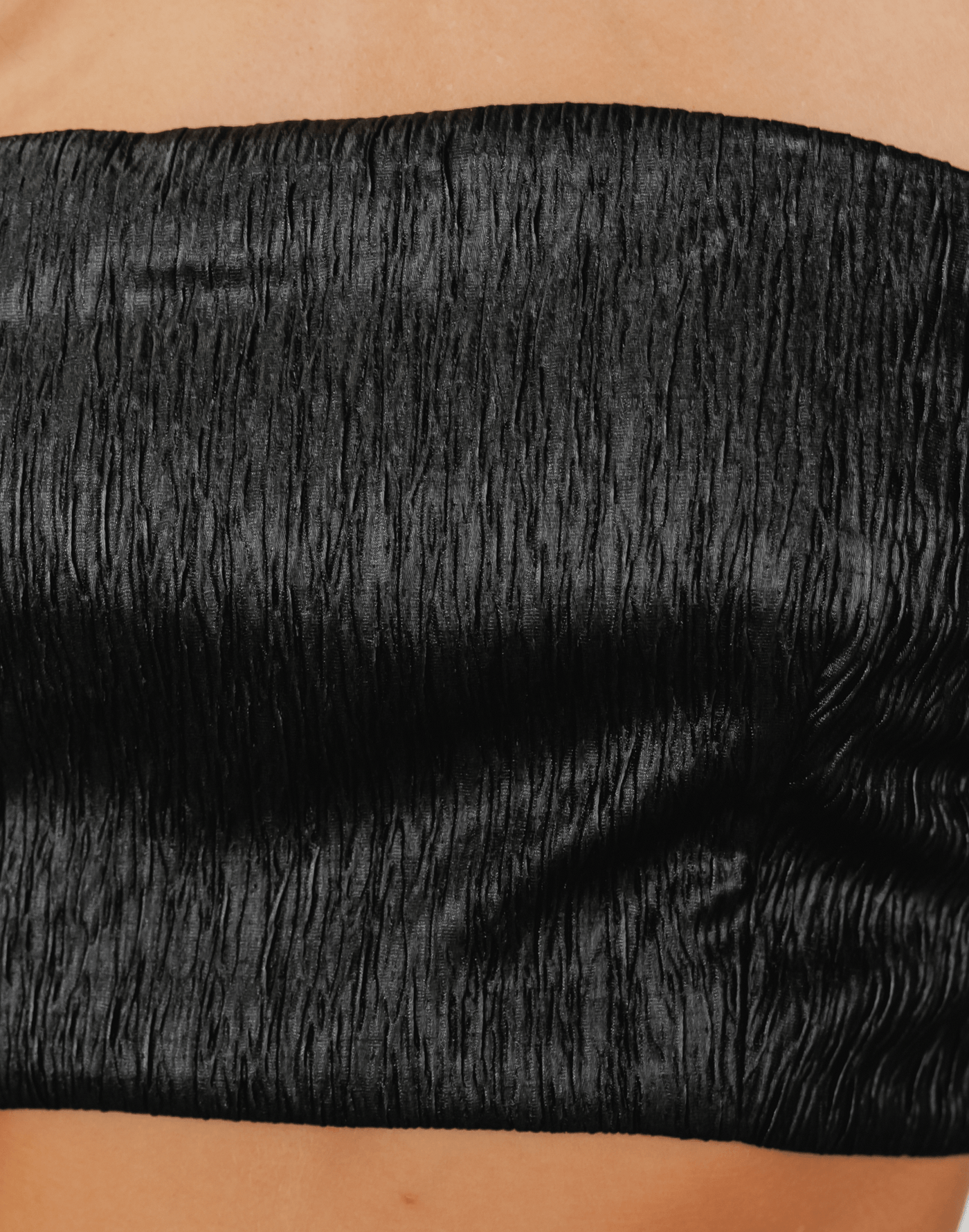 Wild Flower Crop Top - Black Textured Strapless Top - Women's Top - Charcoal Clothing