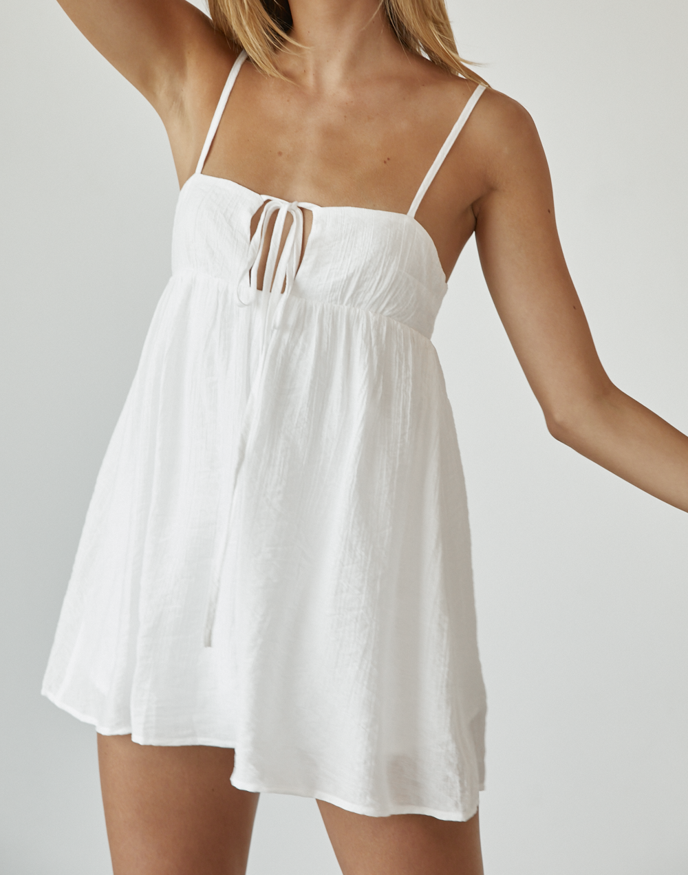 Berlin Mini Dress (White) - White Summer Mini Dress - Women's Dress - Charcoal Clothing