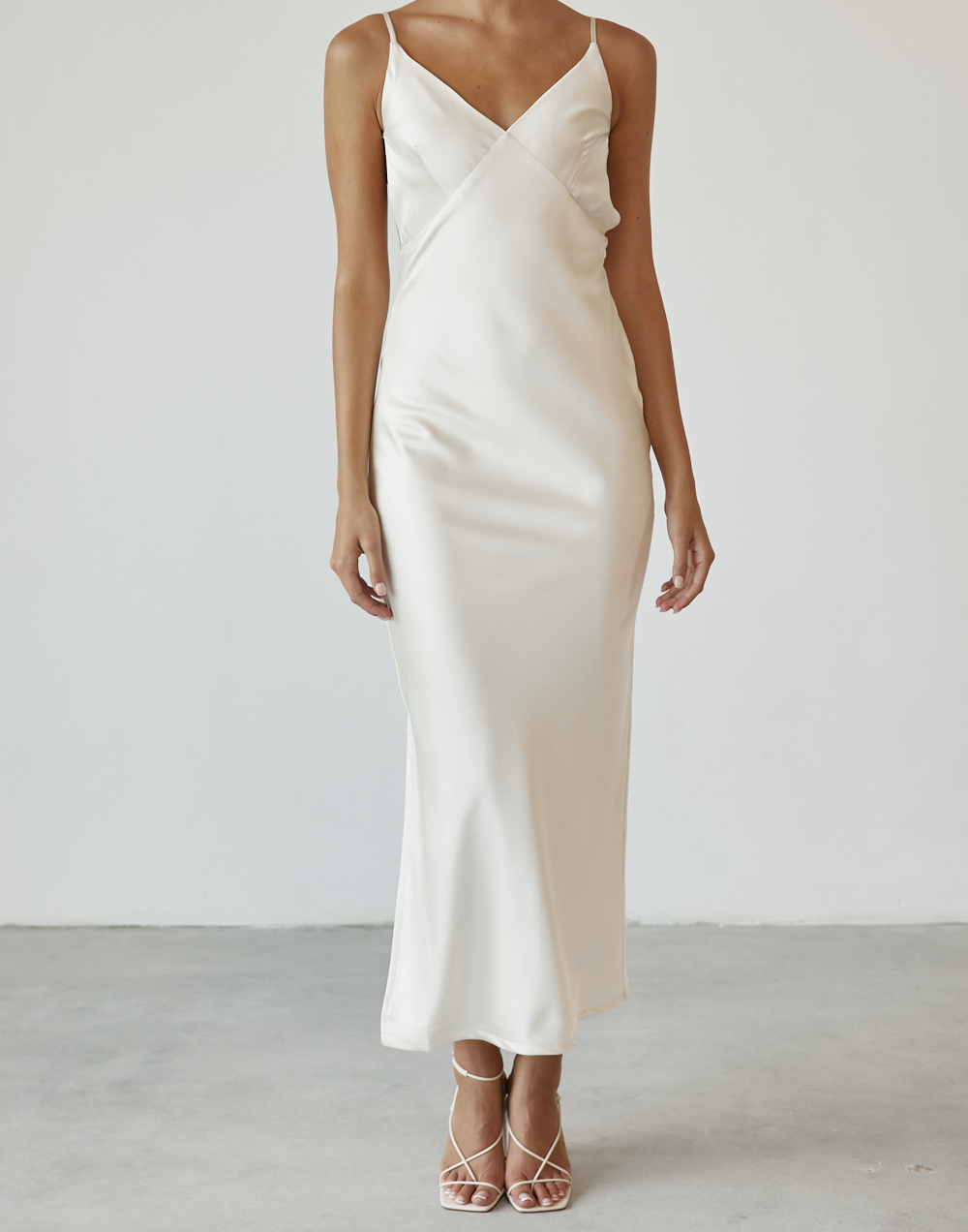 Captivate Maxi Dress (Cream) - Backless Maxi Dress - Women's Dress - Charcoal Clothing